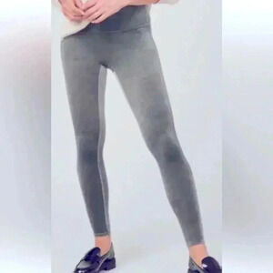 Spanx Gray Velcet Leggings Small Shapewear tummy control